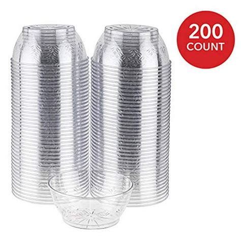Ice Cream Cups 200 Count 6 Oz Clear Plastic Dessert Cups With Floral