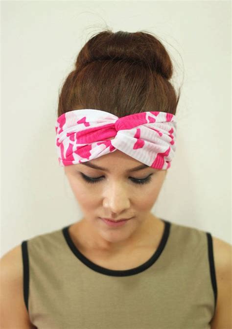 Graphic Print Beach Escape Knot Turban Headband Whitepink Summer Hair