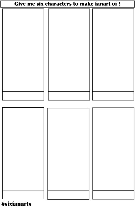 Draw Six Characters Template