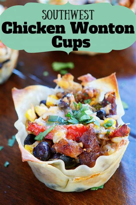 In a large bowl, combine chicken, garlic, green onions, oyster sauce, soy sauce, ginger, sesame oil and white pepper.* to assemble the wontons, place wrappers on a work surface. Chicken Wonton Cups: A Southwestern Way to your Family's ...