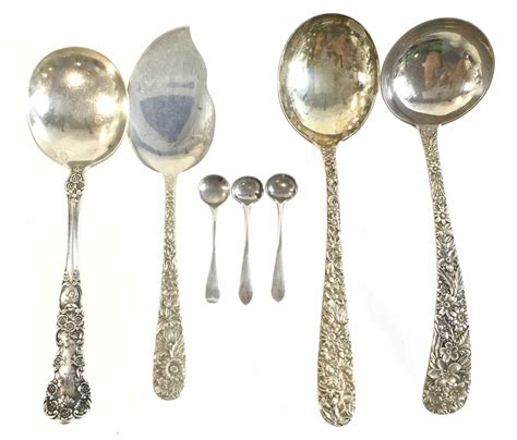 Lot 7 Vintage Assorted Sterling Silver Spoons