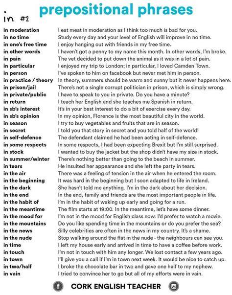 List of prepositional phrases | infographic. 25+ bästa Prepositional phrases idéerna på Pinterest