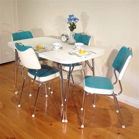 6 seater & 8 seater options. Stunning 1960s Retro "Dining Suite" Chrome Laminex Vintage ...