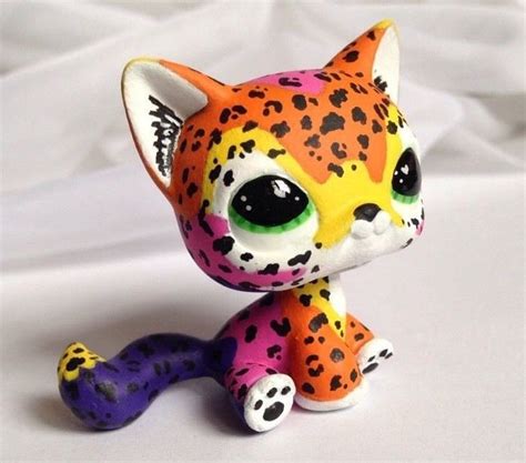 Littlest Pet Shop ~ L Frank Leopard ~ Lps Custom Hand Painted Cat Ooak