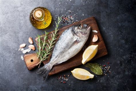 Raw Fish Cooking Ingredients Stock Photo Image Of Fresh Healthy