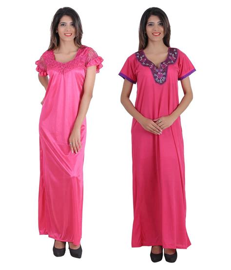 Buy Glossia Satin Nighty And Night Gowns Multi Color Online At Best Prices In India Snapdeal