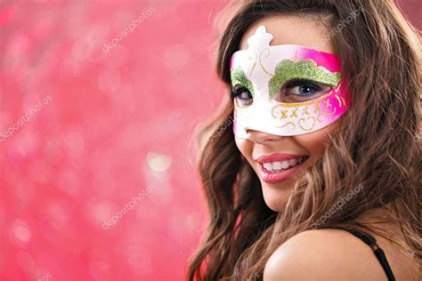 Cute Girl In Masquerade Mask — Stock Photo © Luckybusiness 9290142