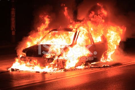 Burning Car Stock Photo Royalty Free Freeimages