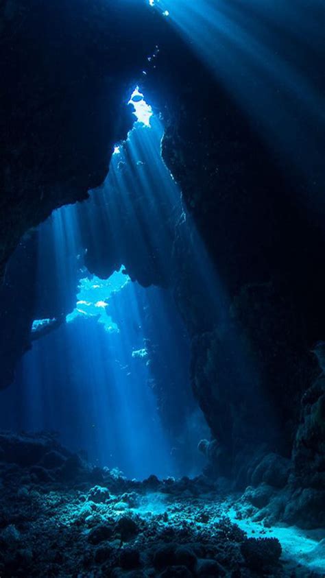 Underwater Iphone Underwater World Underwater Cave Hd Phone