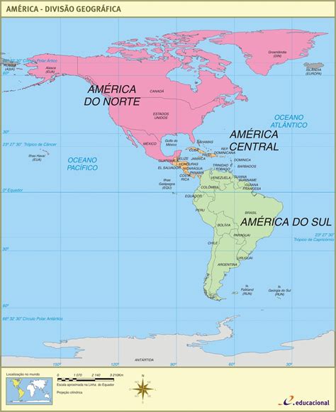 Divisao Geografica Do Continente Americano Atividade Mapas Images The