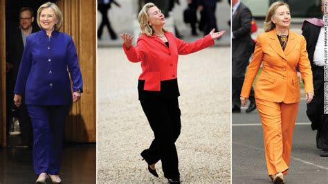 Hillary clinton was the first woman to recognize how powerful a symbol it was to wear a pantsuit instead of a dress when creating a political image. Pant-suits. - Democratic Underground