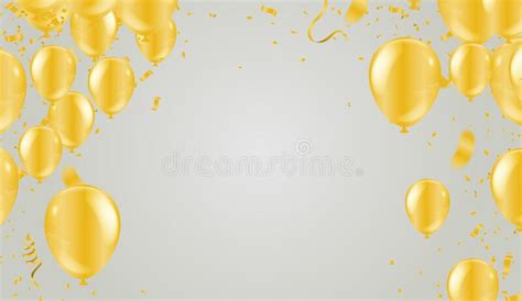 Celebratory Seamless Banner White Yellow Glitter Gold Balloons And