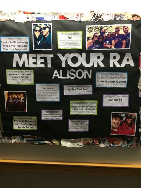 meet your ra bulletin board get to know me getting to know you college advising community