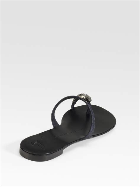 Giuseppe Zanotti Jeweled Toe Ring Sandals In Black Lyst