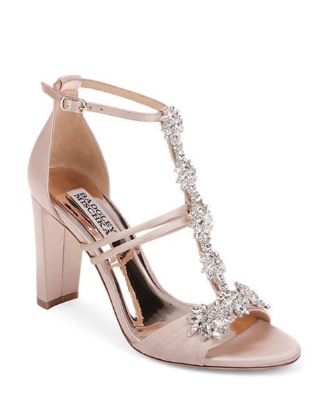 Badgley Mischka Women S Laney Embellished T Strap Sandals Shoes