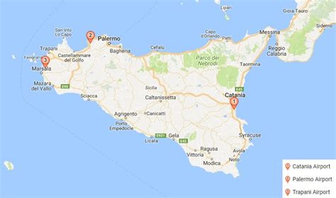 Airports In Sicily Italy Map Map Of World