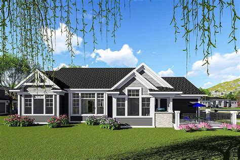 Two Bedroom Craftsman Ranch House Plan 890052ah Architectural