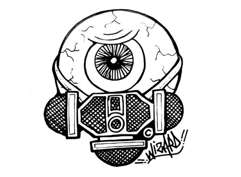 One Eye Graffiti Sticker Gas Mask By Wizard1labels On Deviantart