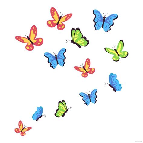 Flying Butterfly Vector In Illustrator Svg  Eps Png Download
