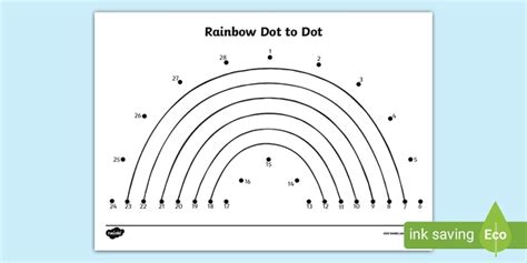 Rainbow Dot To Dot Template Worksheets Twinkl