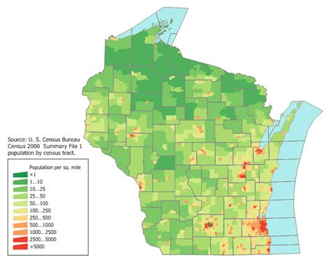 Wisconsin Population Map •