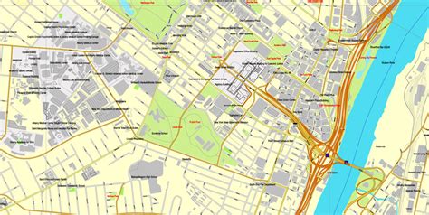 Albany Map St New York Us Printable Vector Street Map V3 Full
