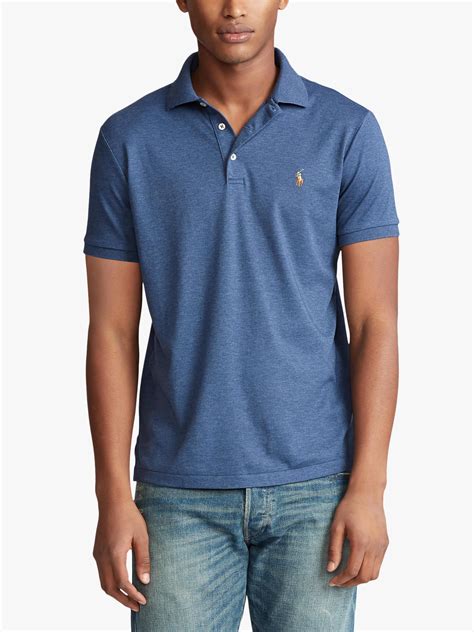 Polo Ralph Lauren Custom Slim Fit Soft Cotton Polo Shirt Blue Heather