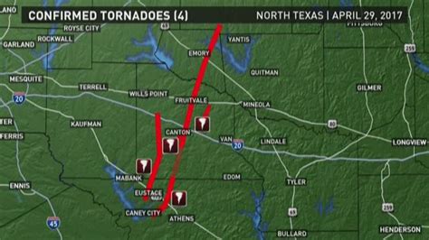 Map Of Confirmed Tornadoes In East Texas