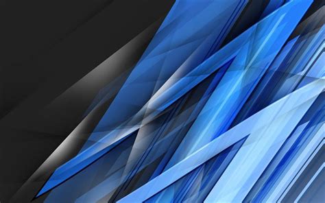 Download Wallpapers Blue Shards 4k Lines Dark Background Art