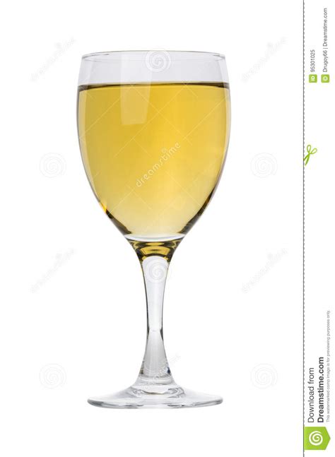 Glass Of White Wine Isolated On White Stock Image Image Of Closeup Color 95301025