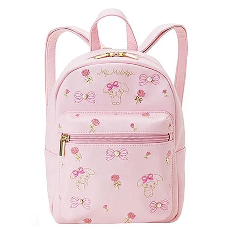 Cute Hello Kitty My Melody Pu Leather Small Mini Backpack Pink Blue Bag