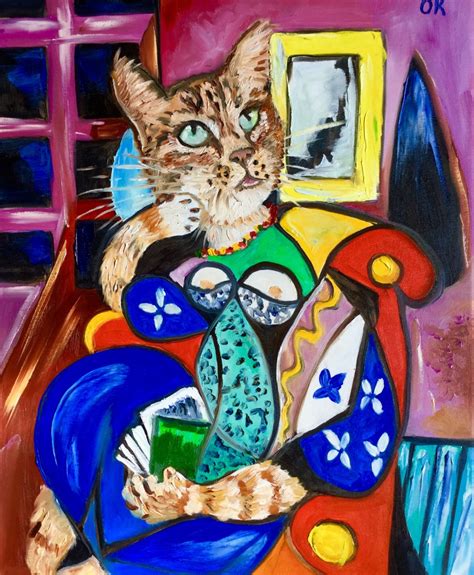 Dreaming Cat Inspire By Picasso Painting By Olga Koval Art2ar