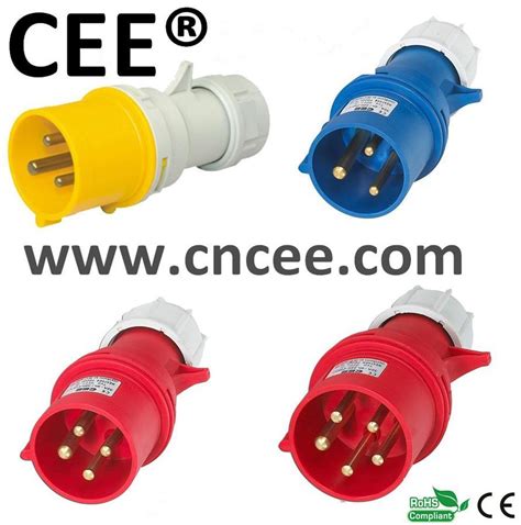 Electrical 1 Pcs Ip44 220v 32a 123 Waterproof Blue Industrial Plug