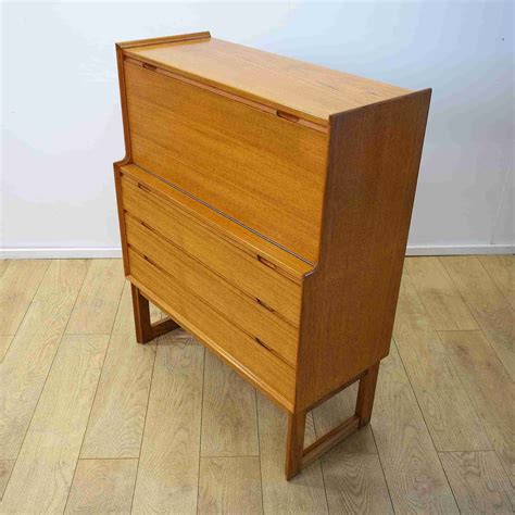 60s Teak Desk Bureau By Turnidge London Mark Parrish Mid Century Modern