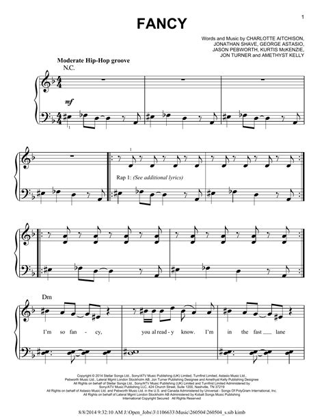 Fancy Feat Charli Xcx Sheet Music By Iggy Azalea Easy Piano 155604