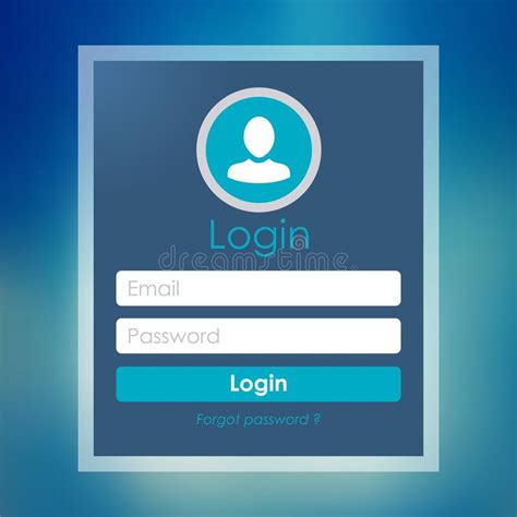 Login Form Page Template On Modern Gradient Background Stock Vector