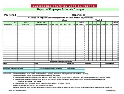 Staffing Schedule Template Excel