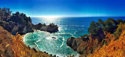 Wallpaper Mcway Falls Ocean Big Sur California 5k