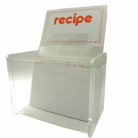 Available in 13 different sizes and styles. 4x6 Clear Recipe Card File Box By Huang Acrylic