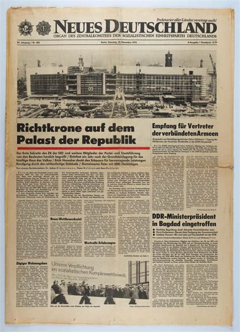 Zeitung Richtkrone Auf Dem Palast Der Republik Neues Deutschland