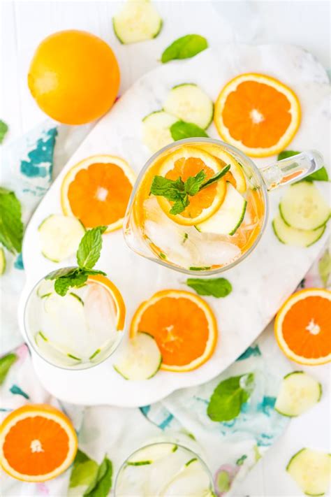 Mint Orange Cucumber Water Recipe Sugar And Soul
