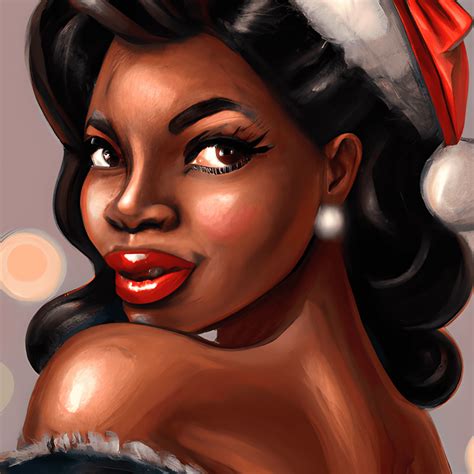 Beautiful Cartoon Vintage Ebony Brown Pinup Model · Creative Fabrica