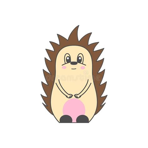 Cute Cartoon Hedgehog Vector Illustration Stock Vector Illustration