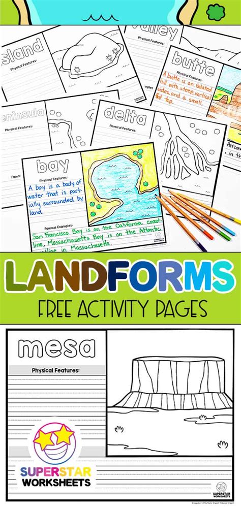 Landform Worksheet For 1st Grade