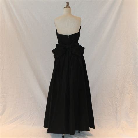 Vintage Chanel Black Taffeta Strapless Gown Circa 70s At 1stdibs