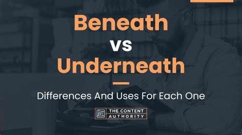 Beneath Vs Underneath Differences And Uses For Each One