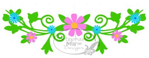 Flower Vine Border Svg Cut File Use With Silhouette Studio Etsy