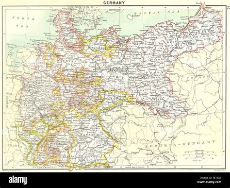 Germany German Empire 1900 Antique Map Stock Photo Alamy