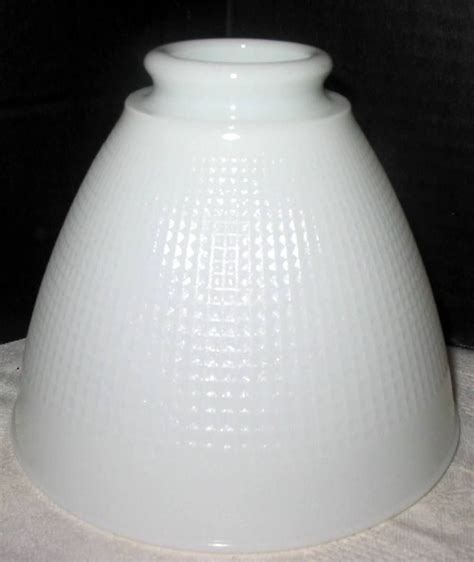 VTG 6 Corning Milk Glass Waffle Torchiere Diffuser Reflector Lamp