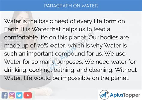 Essay On Importance Of Water Telegraph